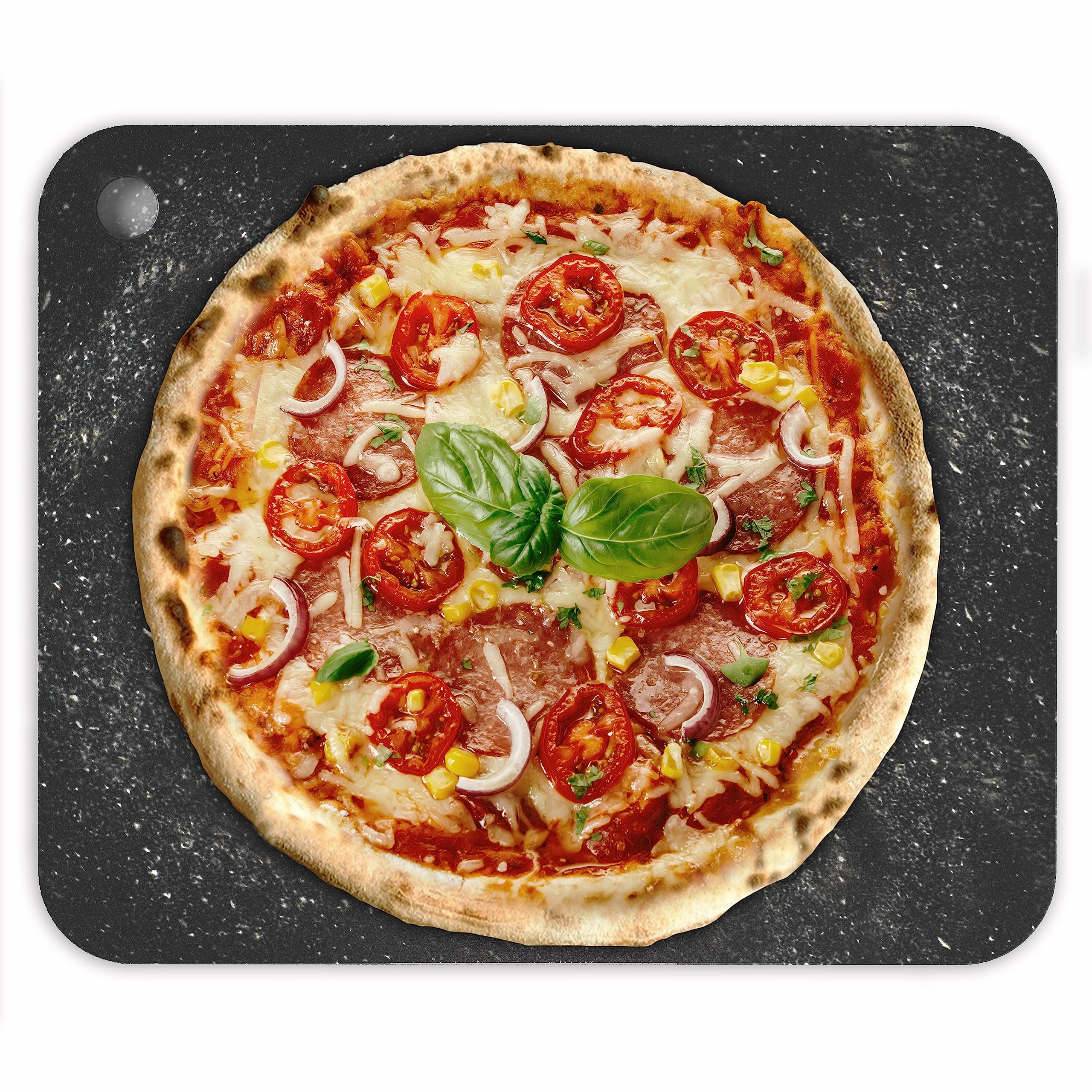 Piastra Refrattaria In Pietra Lavica Per Barbecue 39x30x3 Cm - Antiaderente Naturale, Per Carne, Pesce E Verdure
